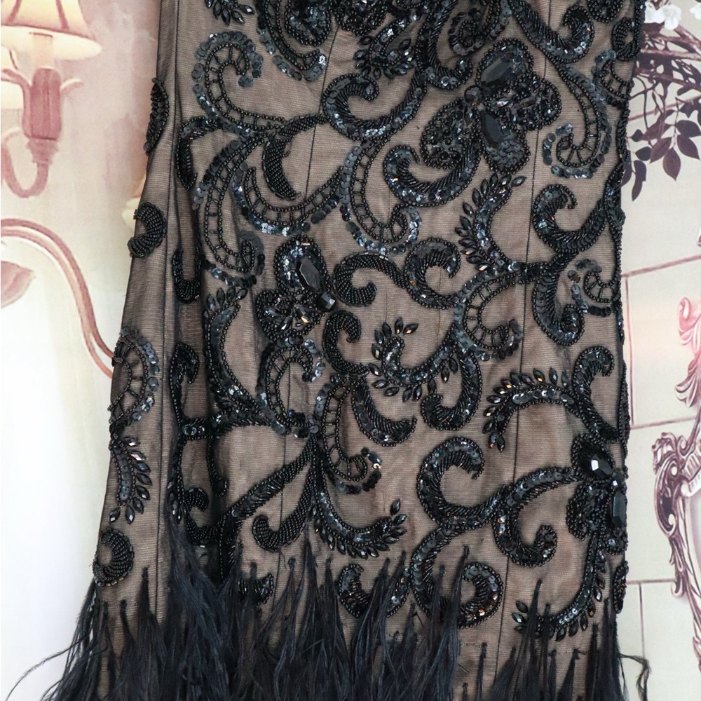 Jovani Black Embellished Midi Dress